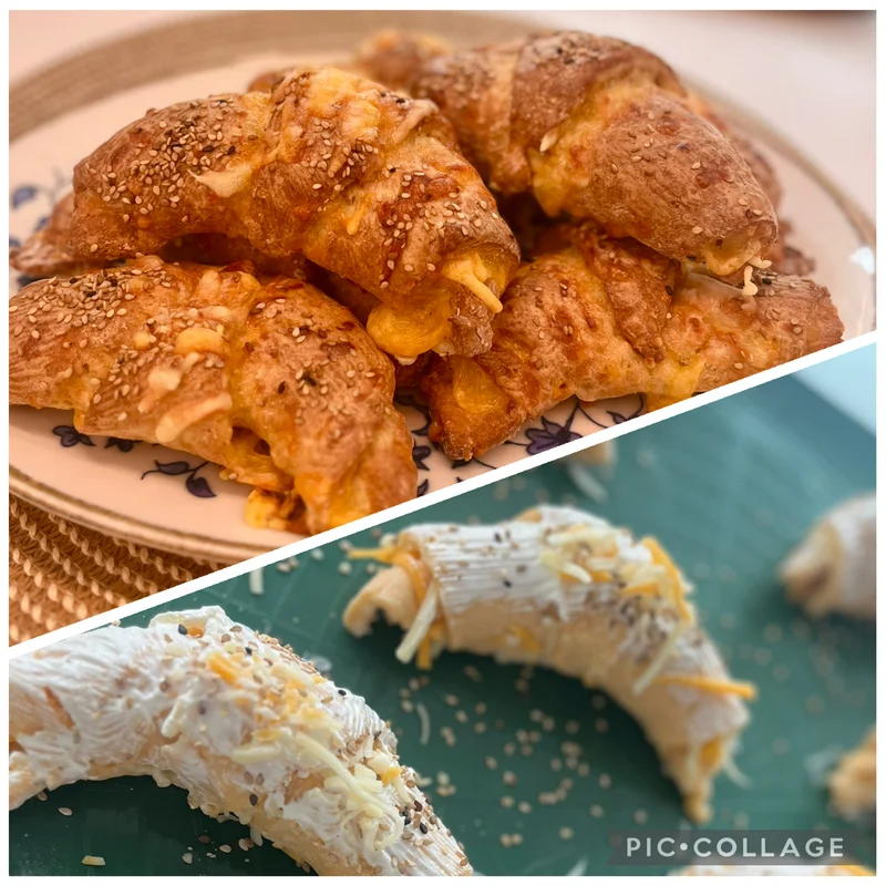 Sajtos croissant, elkészült étel a recept főfotóján